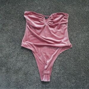 Wild Fable Mauve Velvet Bandeau Bodysuit